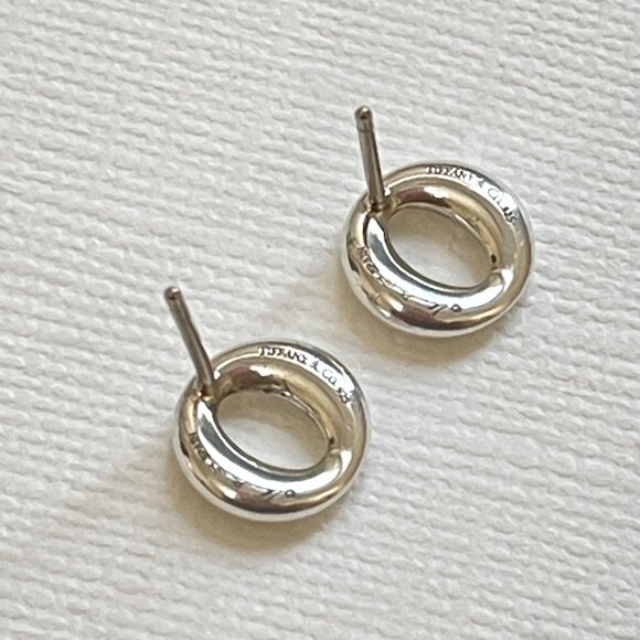 Tiffany & Co. Earrings Silver Elsa Peretti Sevillana Studs with Pouch Box EUC - Picture 7 of 11